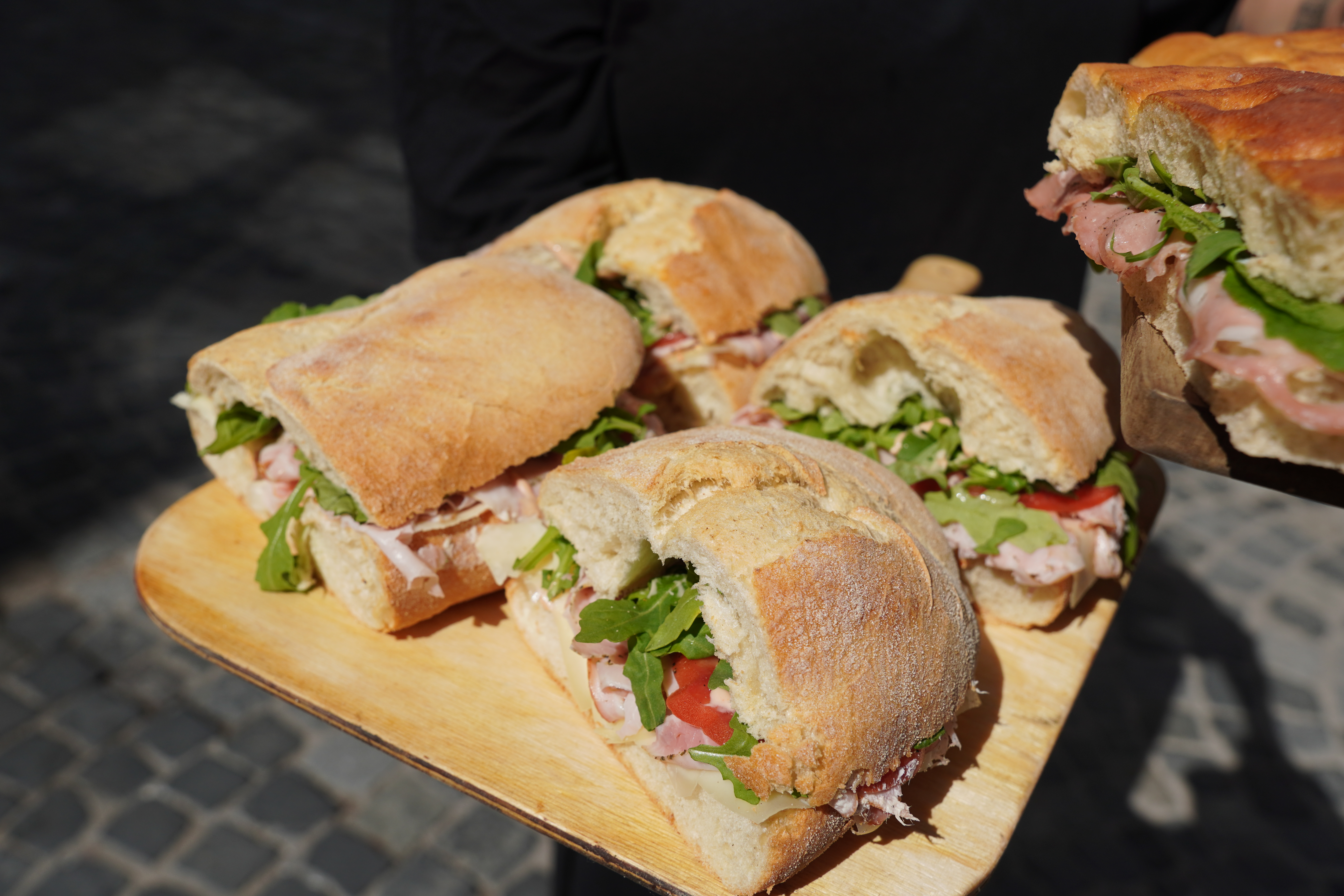Frisch belegte Focaccia