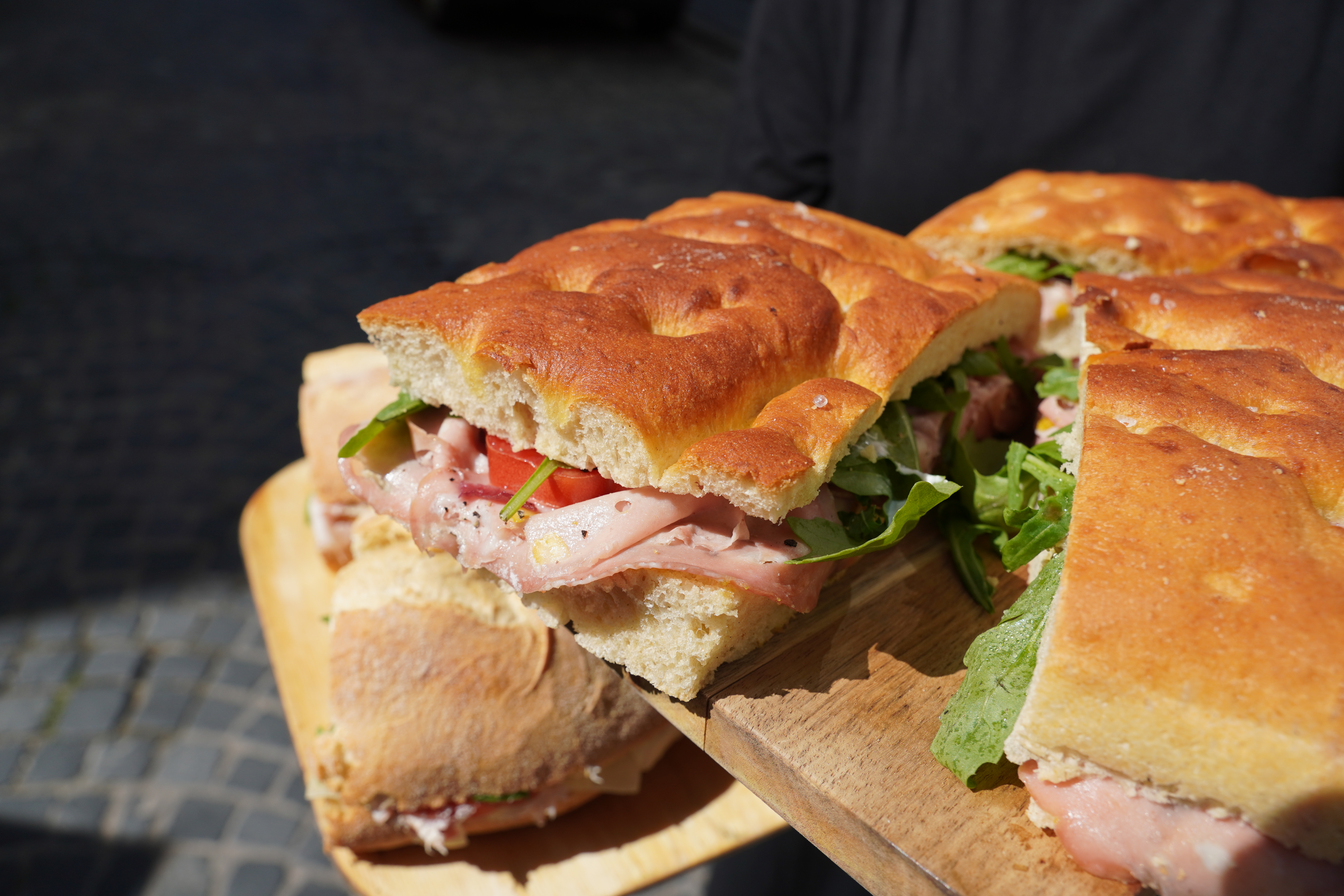 Frisch belegte Focaccia